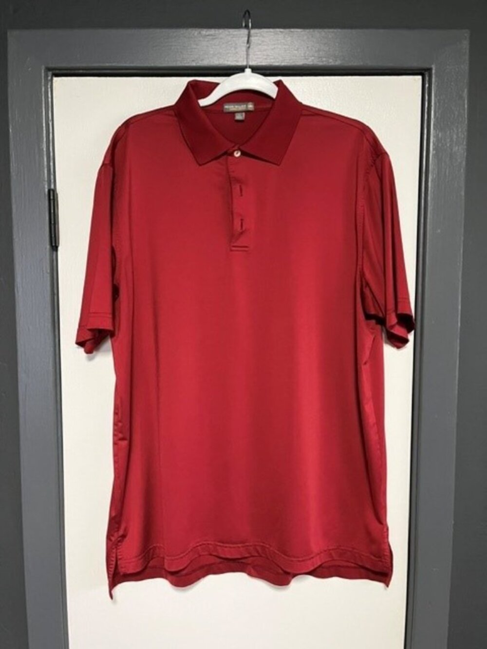 Peter Millar Summer Comfort Solid Performance Polo - size L - Red